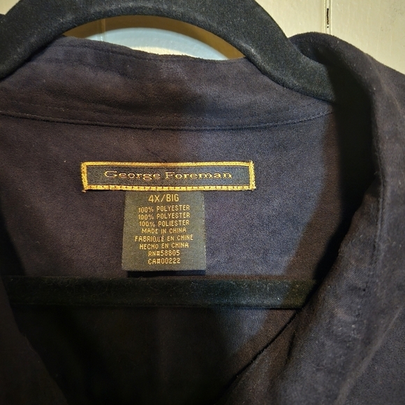 George Foreman Shirt / Jacket, Mens, Size 4X, Black, Button-Up, Pockets - Picture 3 of 5